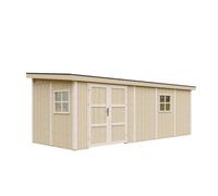 Abri de jardin qualité premium 14,3 m² - h231x248x648 cm - beige