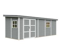 Abri de jardin qualité premium 14,3 m² - h231x248x648 cm - gris