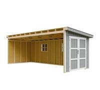 Abri de Jardin Qualité Premium 14 3 m² - H231x248x648 cm - Sans plancher e paroi latérale - Timbela M941B-CAVERN STEEL