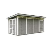Abri de jardin qualité premium 8.52+2.95 m² garage moto exterieur gris foncé