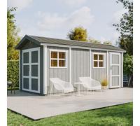 Abri de Jardin Qualité Premium 8.52 + 2.95 m² - Timbela M915C - Construction de Panneaux LP Smartside