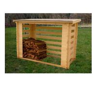 Abri de jardin range-bûches fermé en bois - 4 stères - 236x119x167cm