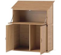 Abri de jardin – Range-outils en bois – 110x54x136 cm – Toit incliné et table pliante