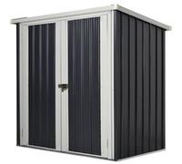 Abri de jardin - remise pour outils - abri vélo - abri poubelle - 2 portes verrouillables - dim. 147L x 86l x 134H cm - tôle d'acier noir blanc G
