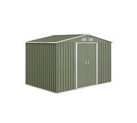 Abri de jardin - Outsunny - 5,4m² - kit de fondation, porte coulissante verrouillables 4 aérations - 277x195x192cm - vert clair