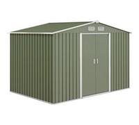 Abri de jardin - Outsunny - 5,4m² - kit de fondation, porte coulissante verrouillables 4 aérations - 277x195x192cm - vert clair