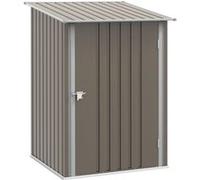 Outsunny Abri de Jardin 1m² - Remise pour Outils - cabanon Porte verrouillable - dim. 1L x 1,03l x 1,6H m - tôle d'acier ondulée Marron et Blanc