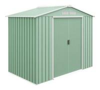 Abri de jardin - remise pour outils - cabanon porte verrouillable - dim. 213L x 130l x 185H cm - tôle d'acier vert pastel Vert G