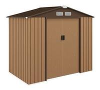 Abri de jardin - Outsunny - avec kit de fondation - cabanon porte verrouillable - 213 x 130 x 185 cm - tôle d'acier - kaki