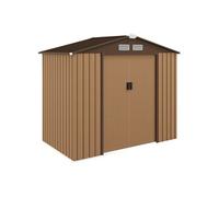 Abri de jardin - Outsunny - avec kit de fondation - cabanon porte verrouillable - 213 x 130 x 185 cm - tôle d'acier - kaki