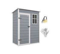 Abri de jardin - Outsunny - 1,14 m² cabane outils porte verrouillable aération fenêtre - PP - 151x92x193cm - gris