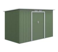 Abri de jardin - remise pour outils - cabanon portes verrouillables - dim. 2,8L x 1,3l x 1,72H m - tôle d'acier gris vert G