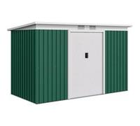 Abri de jardin - remise pour outils - cabanon portes verrouillables - dim. 2,8L x 1,3l x 1,72H m - tôle d'acier vert blanc