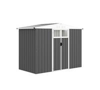 Abri de jardin en métal - Outsunny - 2,7 m² - fenêtre, 4 évents et porte verrouillable - 246 x 117 x 180 cm - gris