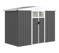 Abri de jardin en métal - Outsunny - 2,7 m² - fenêtre, 4 évents et porte verrouillable - 246 x 117 x 180 cm - gris