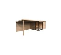 Abri de jardin Tavira 4036 x 3036 mm + auvent 3948 mm ? 28 mm