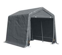 Outsunny Abri de jardin, tente de stockage, 2 portes zippées, cadre métallique, abri de vélo, protection contre la pluie légère et le vent, 280 x 240 x 240 cm, gris foncé