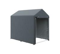 Outsunny Abri de jardin tente 1,2x1,8 m - cadre métal galvanisé, grande porte - Gris foncé