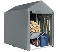 Outsunny Abri de jardin tente 1,2x1,8 m - cadre métal galvanisé, grande porte - Gris foncé