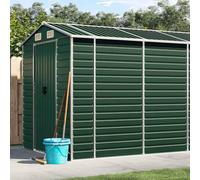 Abri de jardin vert 191 x 640 x 198 cm en acier galvanisé, abri en métal avec 4 ouvertures d'aération et poignées pratiques pour un accès facile, idéal comme abri à outils