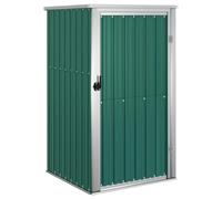 Abri de jardin vert 88x89x161 cm en acier galvanisé pour outils | Acier galvanisé, construction résistante, toit incliné, poignée pour un accès facile, rangement d'outils longs,