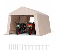 VEVOR Abri de Jardin, 305x458 cm, Tente de Rangement, avec Double Porte à Fermeture Éclair Enroulable, Abri de Stockage Portable Robuste, Garage Extérieur pour Motos, Vélos, Outils de Jardin, Beige
