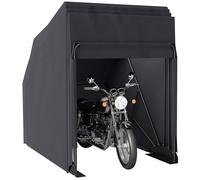Outsunny Abri de moto extérieur tente à moto pliable de 345 x 135 x 191 cm avec housse de protection en tissu Oxford, imperméable anti-UV, 2 fenêtres enroulables, rangement garage extérieur, noir