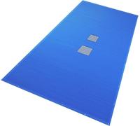 Abri de piscine rectangulaire, dimensions 10 x 5 mètres, en plastique PE (160 g/m²), de couleur bleu-gris, avec des grilles de drainage