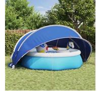 vidaXL Abri de piscine dôme 430 x 430 x 210 cm polyester 185T avec revêtement en PU bleu