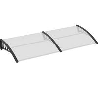 Abri de porte et de fenêtre Moonbite, structure incurvée en polycarbonate de 5 mm avec cadre en aluminium, aluminium, transparent