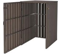 Abri De Poubelles Extérieur Conteneurs À Ordures Avec Couvercle Jusqu'à 2 Bacs 117x80x105 Cm Aspect Bois Métallique Extensible Gris 04_0005597 Multicolore