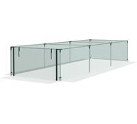 Abri de protection pour oiseaux, filet de protection des plantes, protection pour légumes, porte à fermeture éclair, acier galvanisé, vert/argent | Cadre de 19 mm | 125 x 373 x 62,5 cm