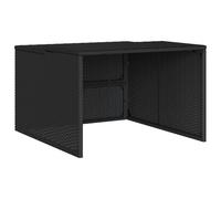 Abri de protection pour robot tondeuse, garage extérieur résine tressée et acier, résistant intempéries UV, 86x90x52/57 cm, noir