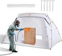 Abri de pulvérisation portable 305 x 213 x 183 cm avec fond intégré & film jetable & ouverture d'aération Grande cabine de peinture pour bricolage peinture par pulvérisation Hobby