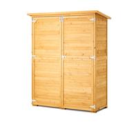 VEVOR Abri de Jardin, 1400x600x1715 mm, Grand Abri de Rangement à Outils Extérieur en Bois, avec Toit Étanche, Cadre Métal, Portes Doubles à Serrure, Armoire de Stockage pour Patio, Cour, Pelouse