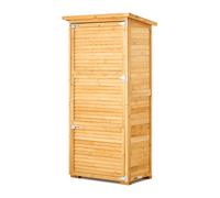 VEVOR Abri de Jardin, 800x500x1620 mm, Grand Abri de Rangement à Outils Extérieur en Bois de Cèdre, avec Cadre en Métal, Serrure, Armoire de Stockage à Toit Plat Étanche, pour Patio, Cour, Pelouse