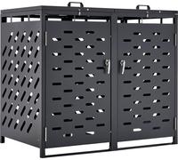 Abri de rangement pour poubelles Abri de rangement pour poubelles 2 x 52,79 gallons avec couvercle à chaîne