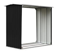 Abri de stockage à bois - DILWE - 172x91x154cm - Acier galvanisé - Couleur anthracite - Durable et stable