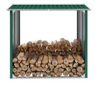 Abri de stockage de bois-ABRI BÛCHES Porte-bûche range-bûche Acier galvanisé 172x91x154 cm Vert