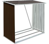 Abri de stockage de bois Acier galvanisé 163x83x154 cm Marron