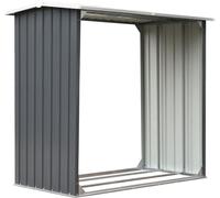 Abri de stockage de bois Acier galvanisé 172x91x154 cm Gris