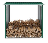 vidaXL Dépôt de bois de chauffage Acier galvanisé 172x91x154 cm Vert