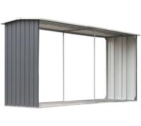 Abri de stockage de bois Acier galvanisé 330x92x153 cm Gris