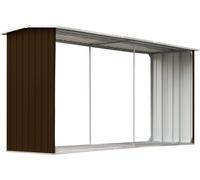 Abri de stockage de bois Acier galvanisé 330x92x153 cm Marron
