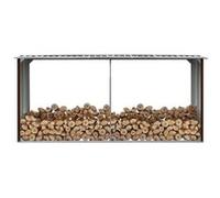 vidaXL Dépôt de bois de chauffage Acier galvanisé 330 x 92 x 153 cm Marron