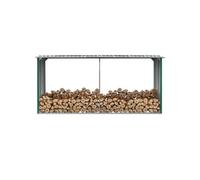 vidaXL Dépôt de bois de chauffage Acier galvanisé 330 x 92 x 153 cm Vert