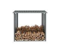 Abri de stockage de bois - NO NAME - Acier galvanisé - 172x91x154 cm - Gris