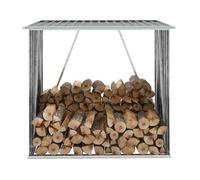 vidaXL Abri de stockage de bois Acier galvanisé 163 x 83 x 154 cm Gris