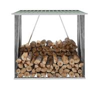 vidaXL Dépôt de bois de chauffage Acier galvanisé 163 x 83 x 154 cm Vert