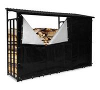 IDMarket – Abri de stockage en acier galvanisé pour bûches L. 274 cm avec housse de protection